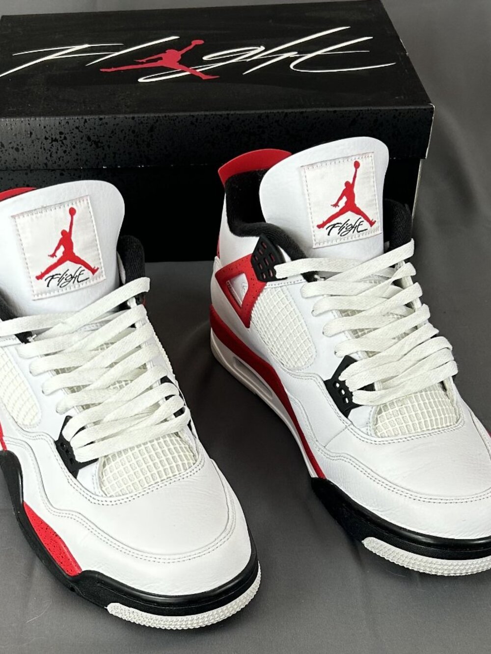 AIR JORDAN 4 RETRO 'RED CEMENT' WITH BOX DH6927-161 (SIZE 13)